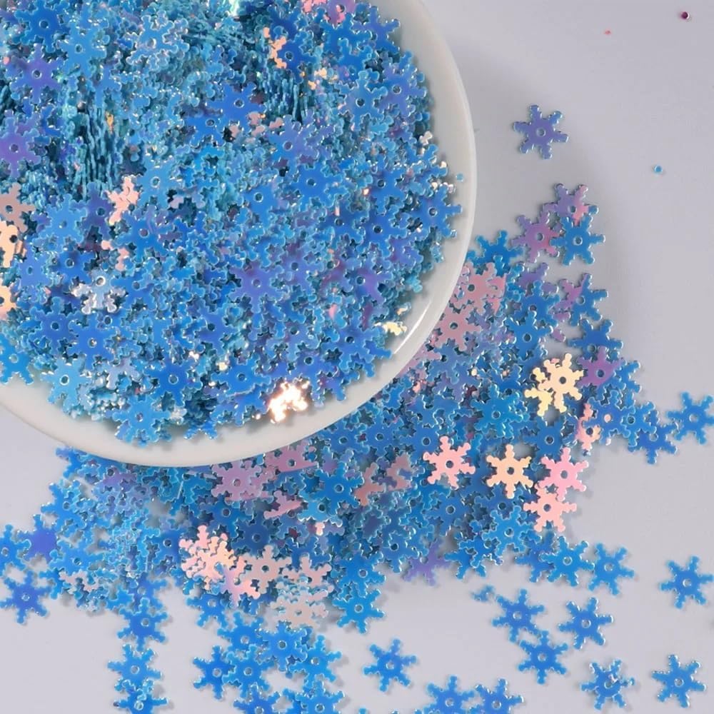 10g 8mm Snowflake Sequins DIY Flat Suitable For Handmade Materials 500pc(C3)