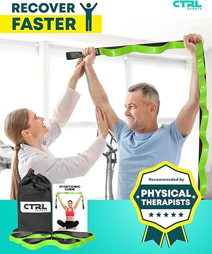 Miniatura 7 de Correa elástica con bucles, banda elástica no elástica para terapia física, correa de yoga para equipo de estiramiento, bandas elásticas para