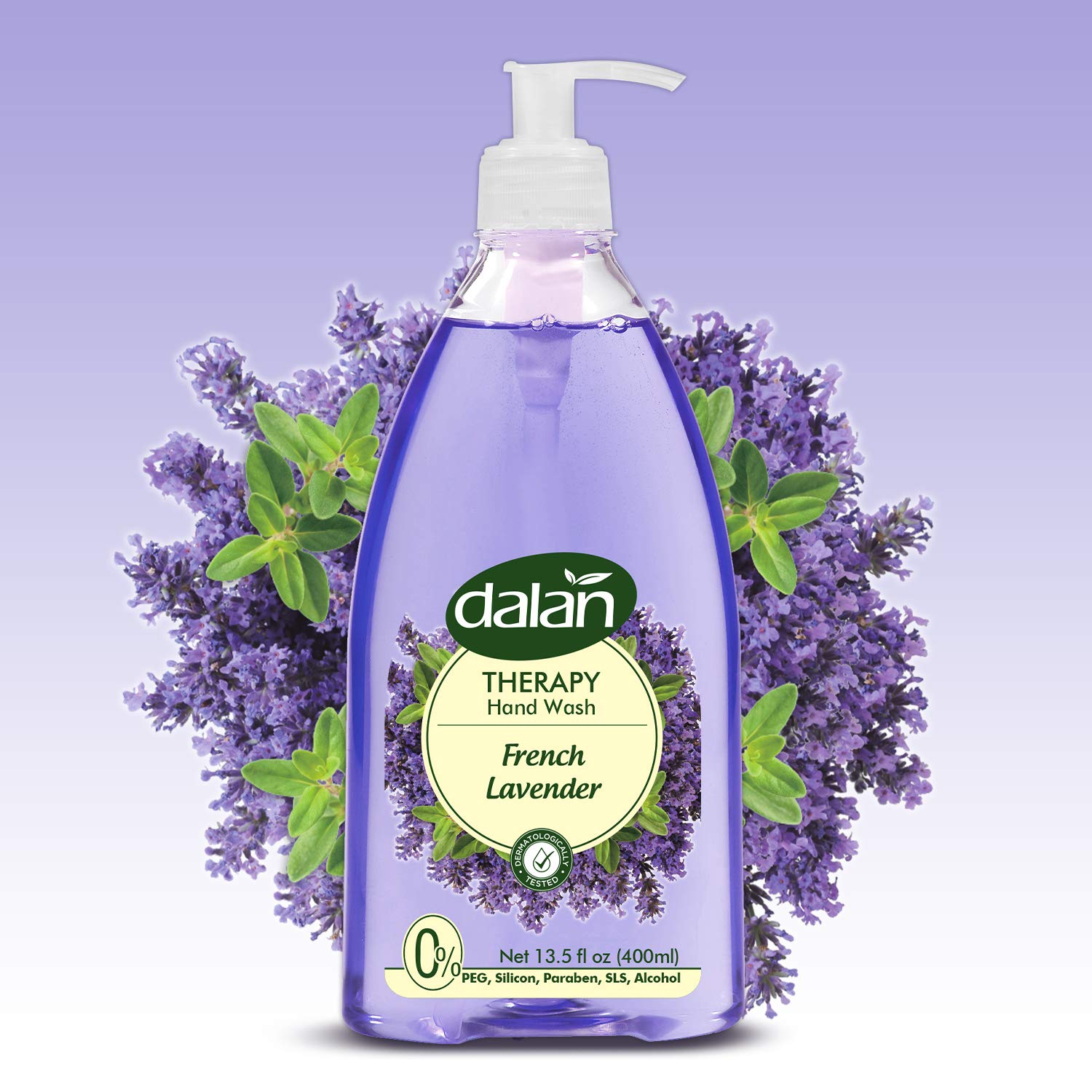 Dalan Therapy French Lavender Ultra Moisturizing Liquid Hand Soap for Normal and Dry Hands Fresh Clean and Soft Feeling (13.5 Fl Oz / 400 mL (Pack of 12))