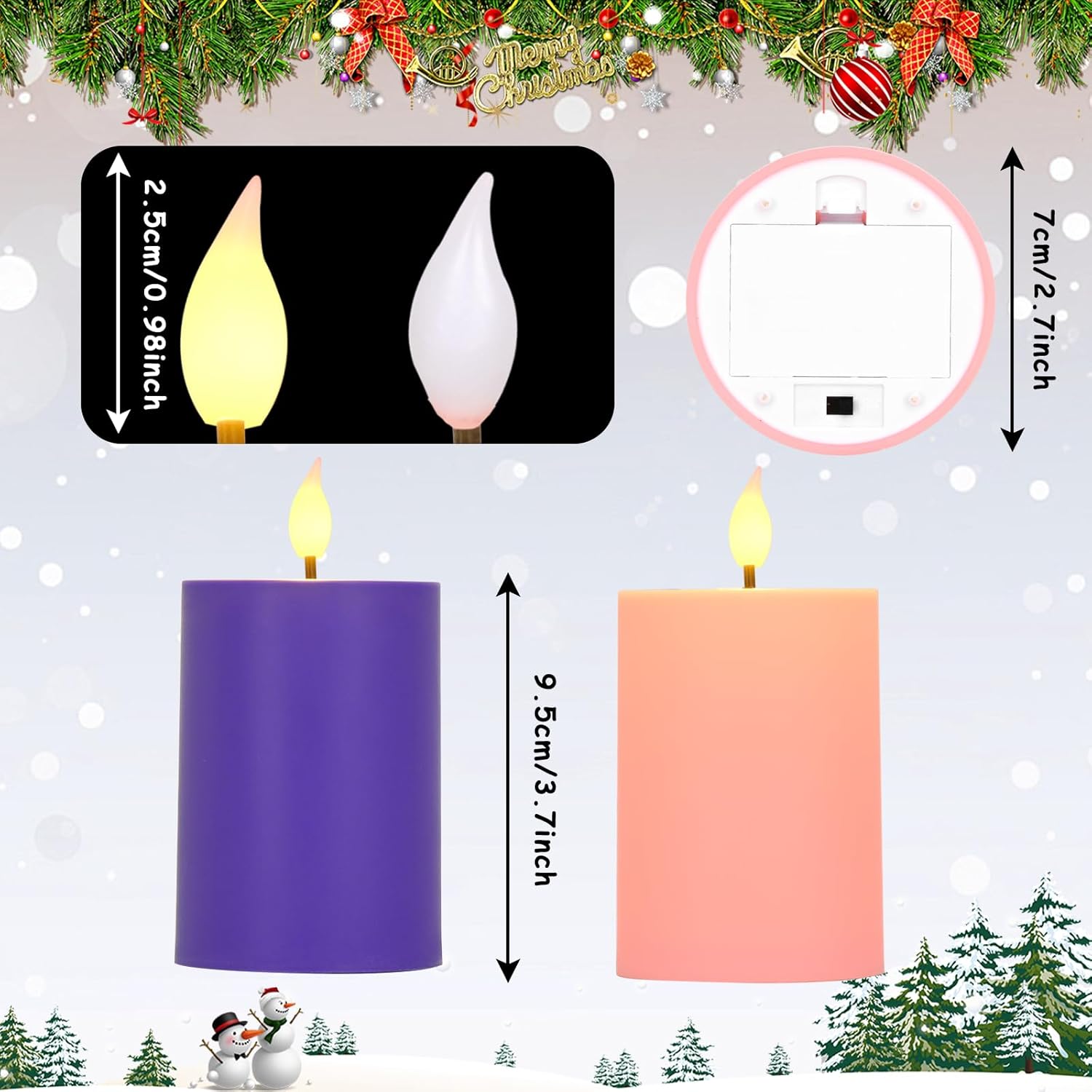 Waipfaru 5Pcs Christmas Advent Wreath, Advent Candle Holder with 4 Flameless Simulated Candles, 12 Inch Advent Wreath and Candles Set, Christmas Centerpiece Decorations for Table Indoor Home Church