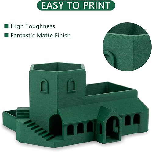 Miniatura 4 de Filamento PETG de fibra de carbono de 0.069 in, filamento de impresora 3D PETG CF ligerode alta resistencia, filamento de fibra de carbono verde