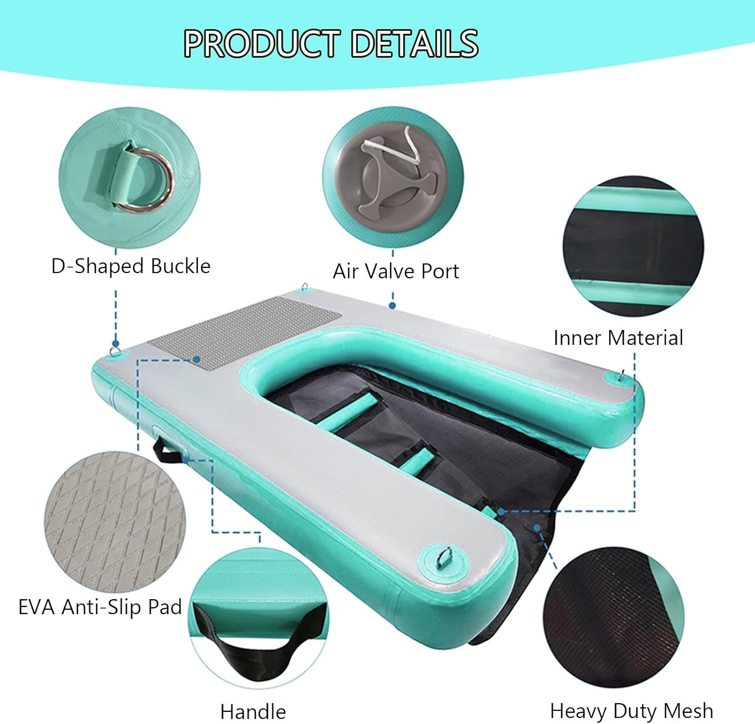 Inflatable Dog Pool Ramp - Heavy-Duty Boat & Lake Access Ramp for Dogs up to 200 lbs, Perfect for Pools, Boats, and Lakes - Pet Safety and Easy Access