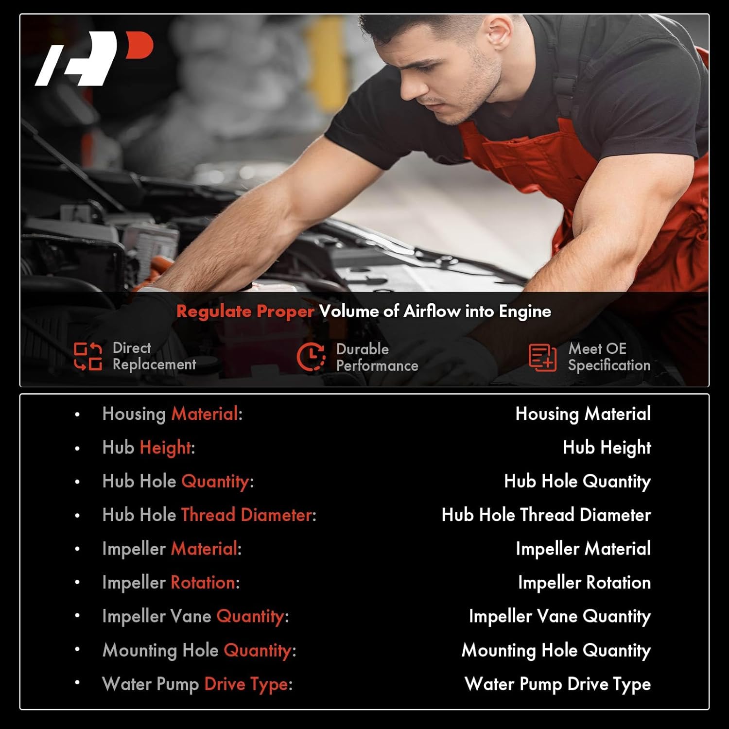 A-Premium Engine Water Pump [4Cyl 1.4L, DOHC] w/Gasket and Seal Compatible with Chevrolet, Buick Cars - Encore 2013-2020, Sonic 2012-2020, Trax 2013-2020, Cruze 2011-2015, Cruze Limited 2016