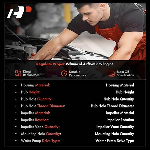 Miniatura 2 de Bomba de Agua del Motor A-Premium 4Cil 1.4L, DOHC con Junta y Sello Compatible con Autos Chevrolet, Buick - Encore 2013-2020, Sonic 2012-2020, Trax