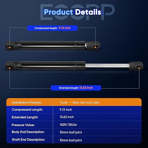 Miniatura 3 de ECCPP Soporte de elevación para maletero de repuesto para Mazda 6 2.5L 2009-2013, para Mazda 6 3.7L 2009-2013, juego de 2