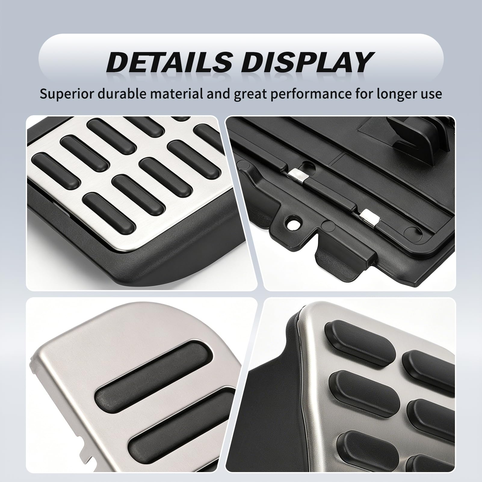 Set di Coperture per Pedali per Frizione, Pedale del Freno per Golf 5 6, Leon, Touran, Set da 4 Pezzi, Argento Copripedali set Pedali Frizione Freno Copripedali Poggiapiedi Auto Manuale