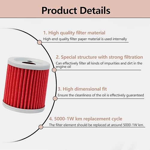 Miniatura 4 de OuYi Filtro de aceite de motocicleta para Yamaha YFM350R YFM350X YFM350ER YFM350FX YFM350FW YFM400F YZ250F YZ400F YZ426F WR250F WR426F Raptor