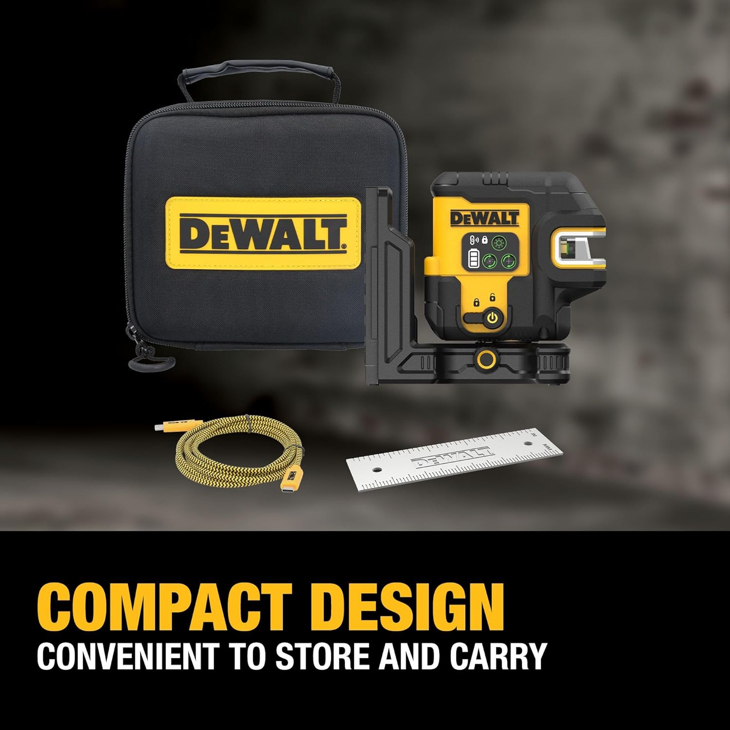 DEWALT USB Rechargeable Green 5 Spot and Cross Line Laser Base Kit (DCLE14251GB)