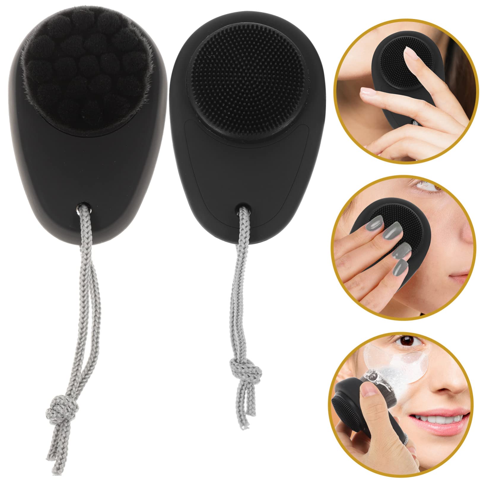 FRCOLOR 4pezzi Spazzola Per Pulizia Viso Silicone Morbido Strumento Manuale Per La Della Per Rimuovere Trucco e Pulire Viso Casa Perfetta Per Regali Di Compleanno e Natale