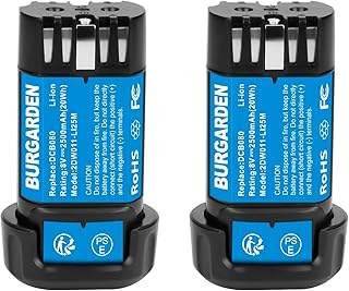 2 Pack 2500mAh 8V Max Replacement Li-ion Battery Compatible with Dewalt DCB080 DCF680N1 DCF682 DCB095 DW4390 DCF680N2 DCF680G2 DCL023 DCF680