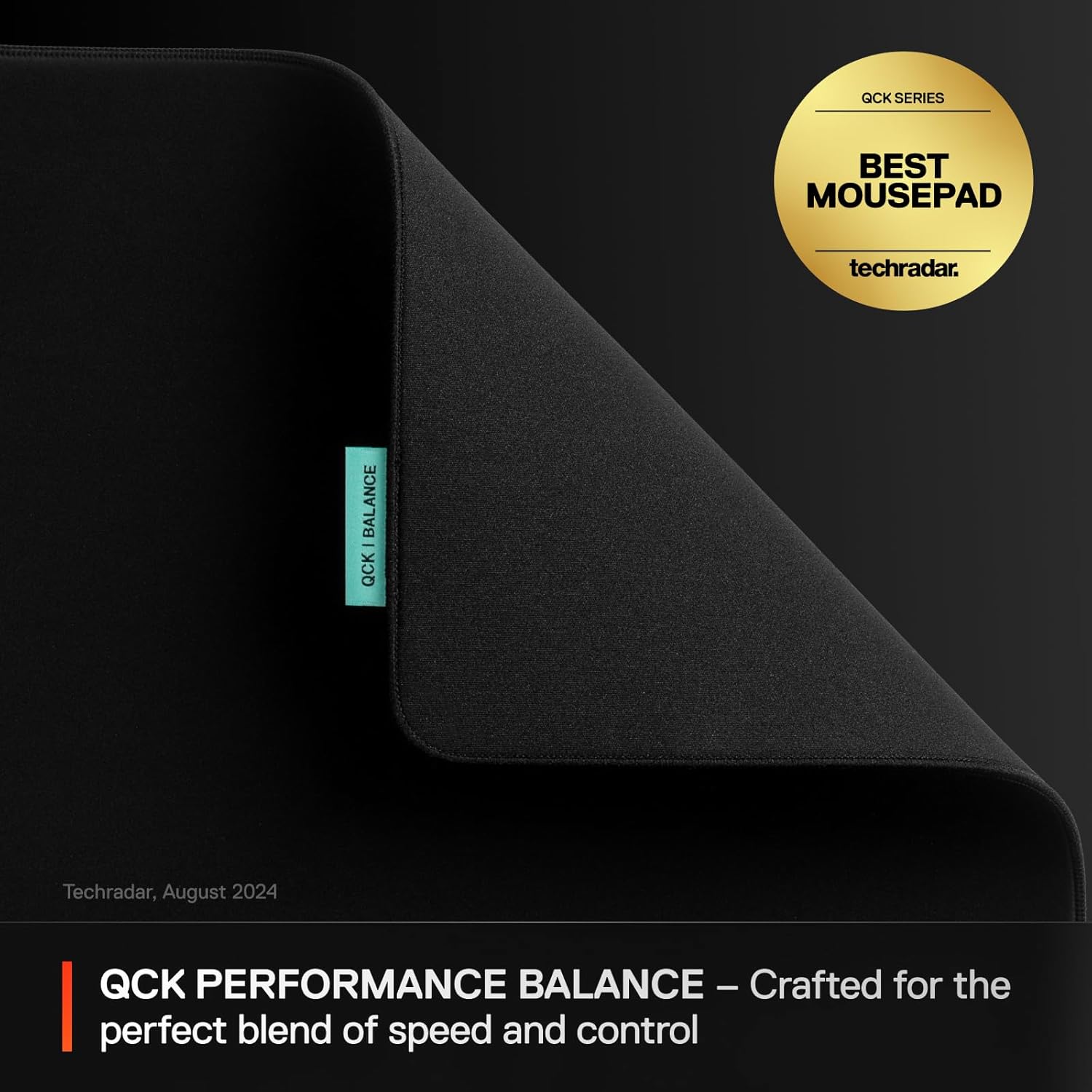 SteelSeries QcK L Performance Balance Gaming Mousepad — Extra Density for a Smooth Glide — Low-Profile Edge Stitching — Non-Slip Neoprene Rubber Base —16.54 x 19.29 inch — FPS, MOBAs, RTS, MMO