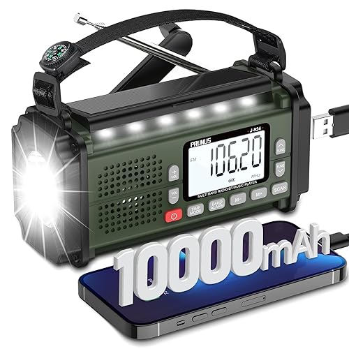 Radio Portable, PRUNUS J-924 Solaire Dynamo 10000mAh, Radio Survie avec