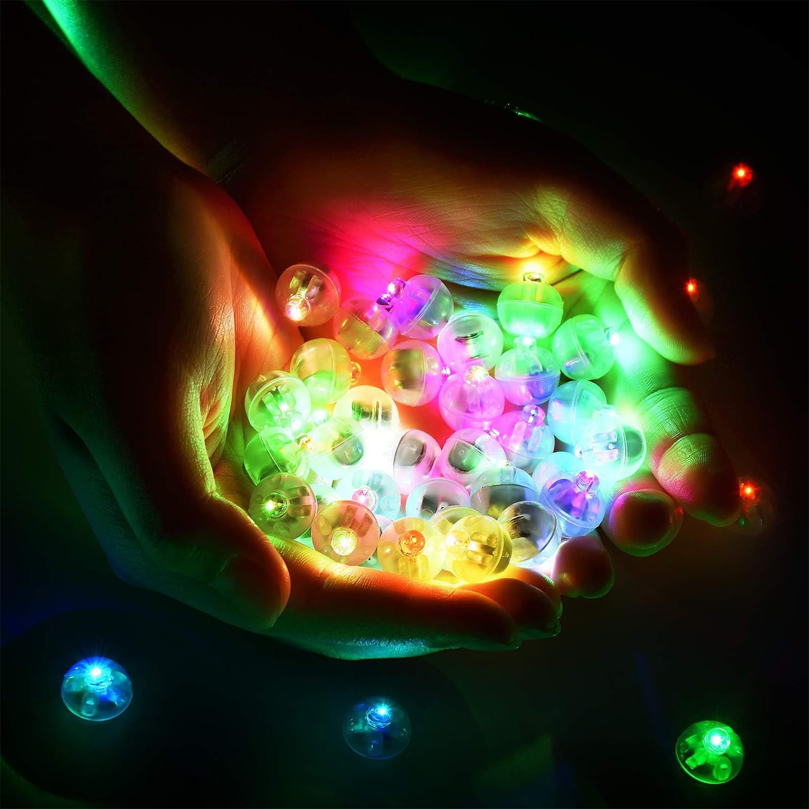 ENLACE 50 Stück LED Ballonlichter Bunt - Mini Lichter Für Party, Hochzeit & Weihnachten