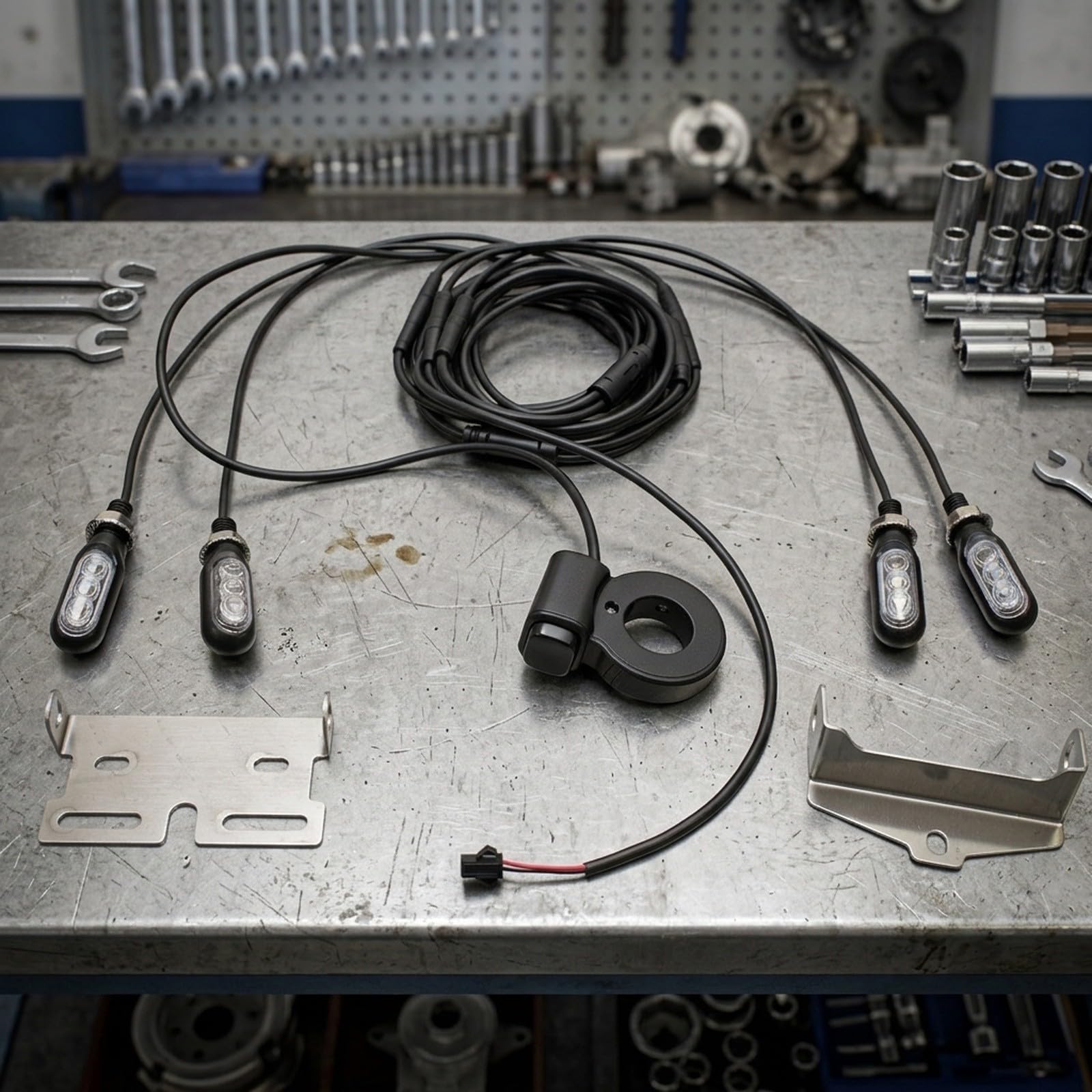 Kit Éclairage Vélo 12V pour avant Arrière pour clignotant Kit
