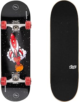 KMX Complete Skateboard for Beginners, 7-Layer Canadian Maple Double Kick Concave Deck| Aluminum Alloy Trucks | Beginner Skateboard for Boys, Girls, Kids, Teens, Adults
