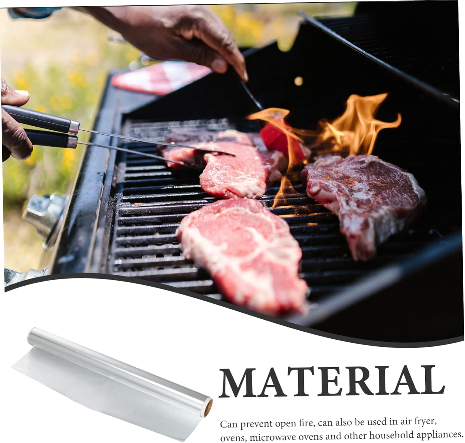 GALPADA 2rolls Aluminum Foil for Baking and Wrap Sawtooth Design for Cooking Grilling and Food Storage