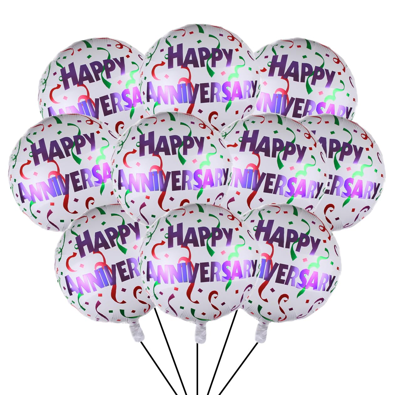 10 szt. balonów z folii aluminiowej Happy Anniversary dekoracje imprezowe balony na rocznicę artykuły imprezowe dla mężczyzn kobiet