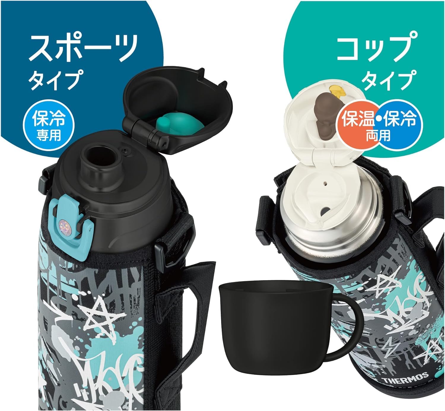 Amazon | サーモス 水筒 真空断熱2ウェイボトル 1L/1.03L ブラック