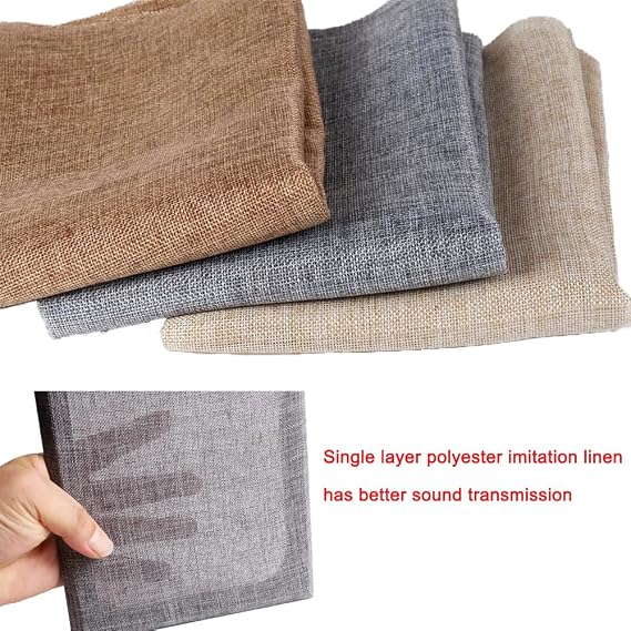 Speaker Grill Cloth Linen Single Layer Speaker Fabric Protective Dustproof Mesh Cloth Stereo Fabric Replacement for Home Stage Speakers, Media Cabinet, KTV Box (Beige, 50 * 146cm)