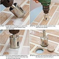 Vista 6 de Juego de 8 sierras de agujero para azulejos, sierra de taladro de diamante con guía de sierra de agujero, adecuada para cerámica, vidrio, azulejos