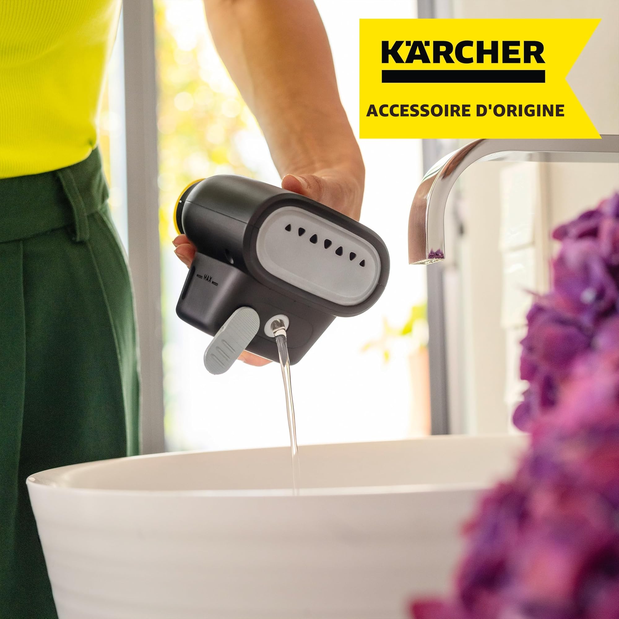 Kärcher Défroisseur Vapeur, Pour Défroisser à la Vapeur & Rafraîchir les Vêtements & Textiles d'Intérieur, Adapté aux Rideaux & Housses de Coussins, Accessoire d'Origine Pour Nettoyeur Vapeur Kärcher