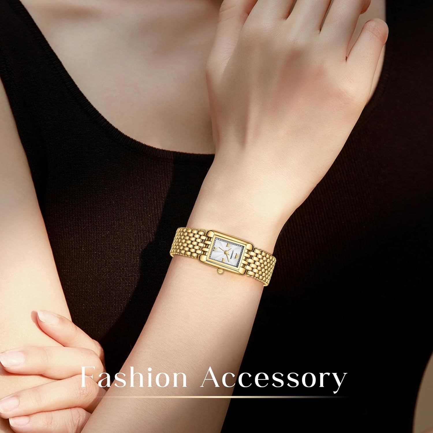 BEN NEVIS Gold Watches for Women Dainty Small Ladies Watch with Stainless Steel Strap, Luxury Casual Fashion Square Quartz Waterproof Watch Bracelet Adjustment Tool Included - Image 5