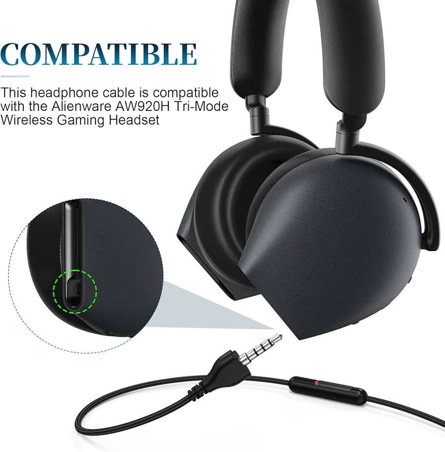 Alienware AW920H ワイヤレスゲーミング ヘッドセット ルナライト Amazon.co.jp: Zosvoses AW920H マイクケーブル Alienware AW920H