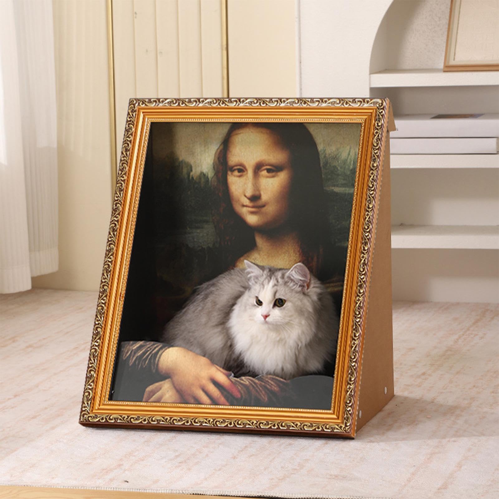 Rascador para gatos de interior Cama para gatitos con forma de marco | Cama para gatos con afilador de uñas Para dueños de mascotas y amantes de los animales, apartamento, oficina en casa,