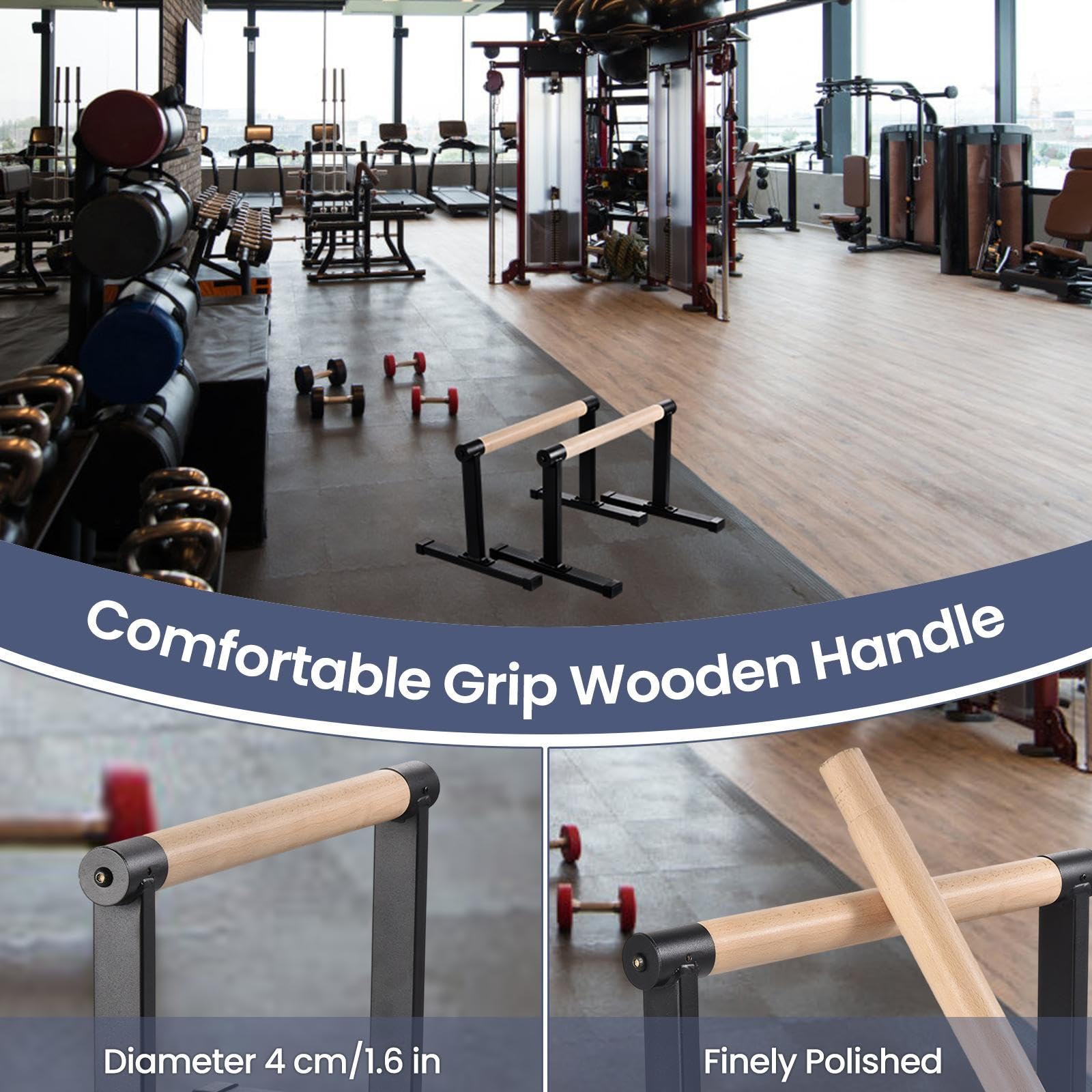 Parallettes, Parallettes Calisthenics, Holz Rutschfeste Liegestützgriffe, Calisthenics Griffe Für Handstand, L-Sit, Gymnastik Und Krafttraining, Liegestützgriffe Push-up Bars Für Calisthenic