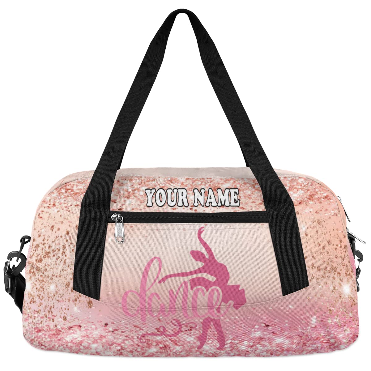 Custom Kids Duffel Overnight Dance Bag for Girls Personalized Dance Duffle Bag for Women Girls- Sparkling dance