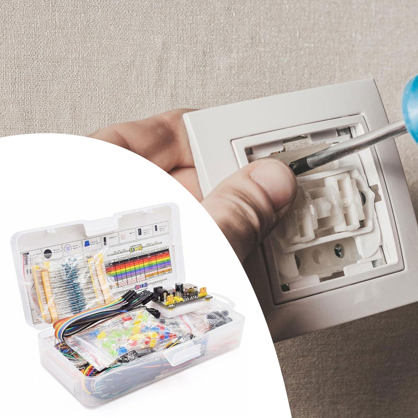 Multifunktionales Elektronik Projektset Mit 830-Punkt Steckbrett Und Verschiedenen Komponenten Für Kreative Schaltungen