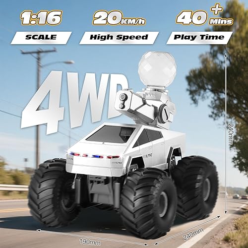 Miniatura 2 de Camión Cyber RC, auto de control remoto anfibio 116, camión monstruo RC impermeable con control remoto de 2.4 GHz, vehículo RC todoterreno 4WD con