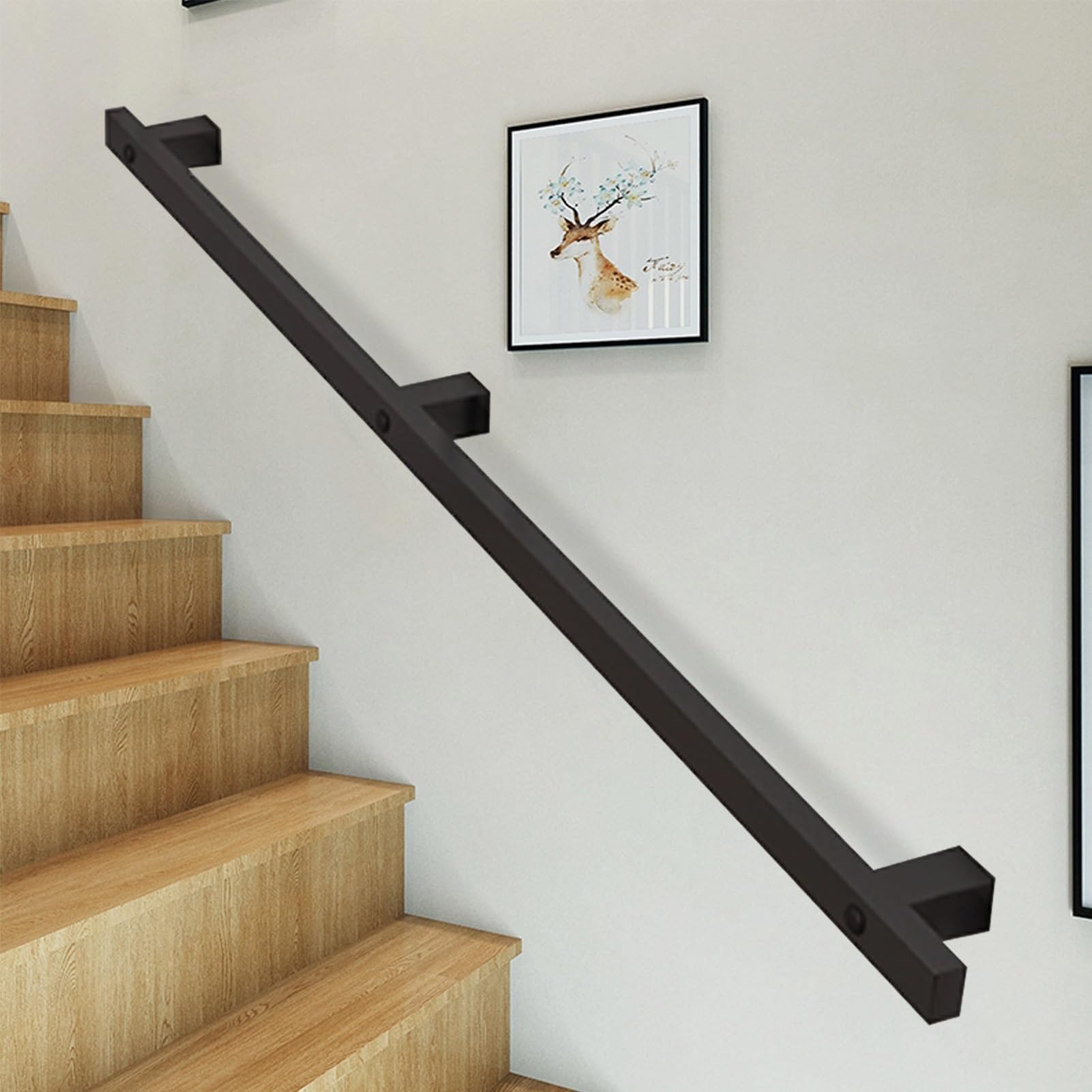 Rampe d'escalier sécurisée contre les chutes sur marches extérieures