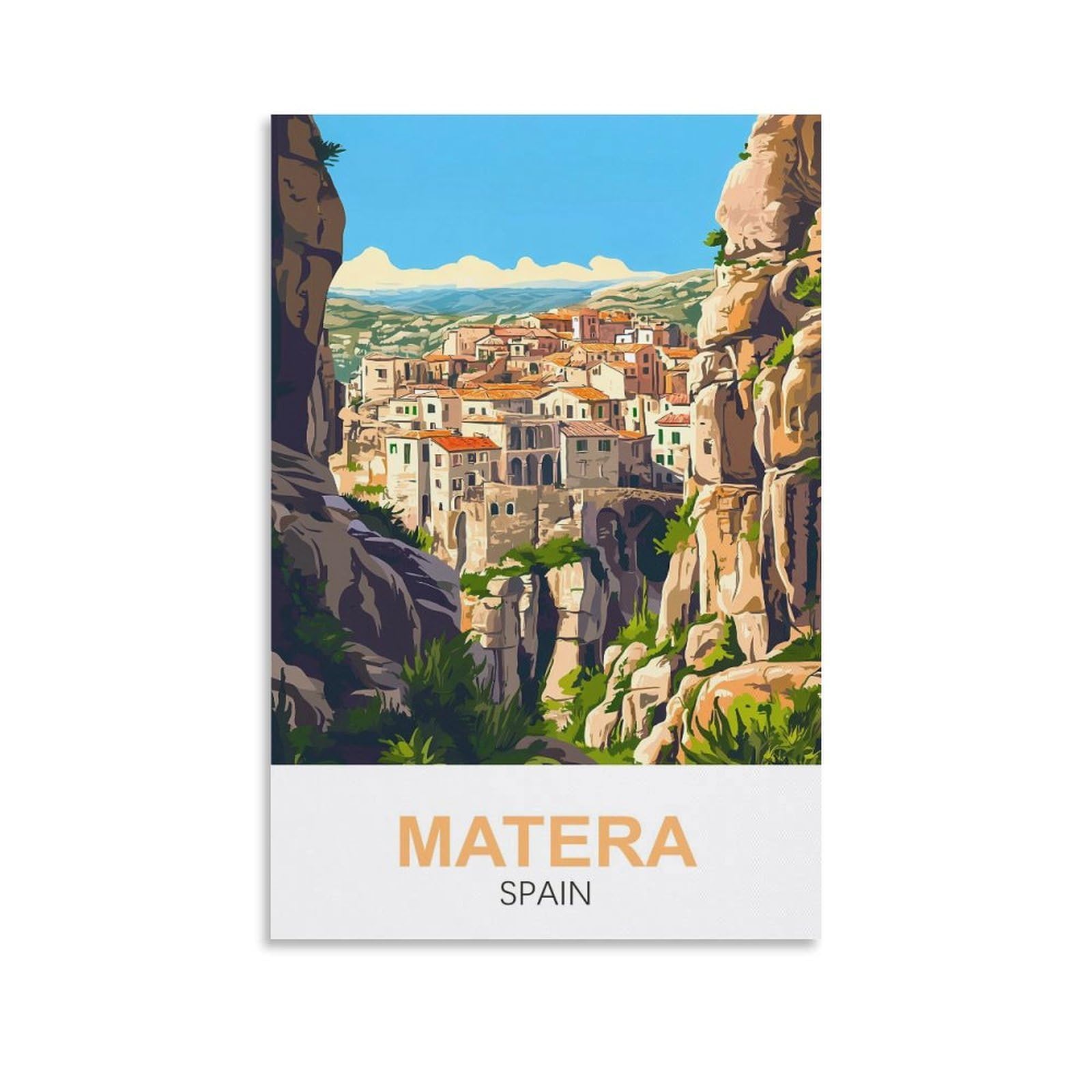 EZMLFA 5D Diamond Art Kits for Beginner,Matera Spain,Beginners,DIY Full Round Drill Diamond Dot Gem Art Kits for Adults,Crafts for Decor 40x40cm