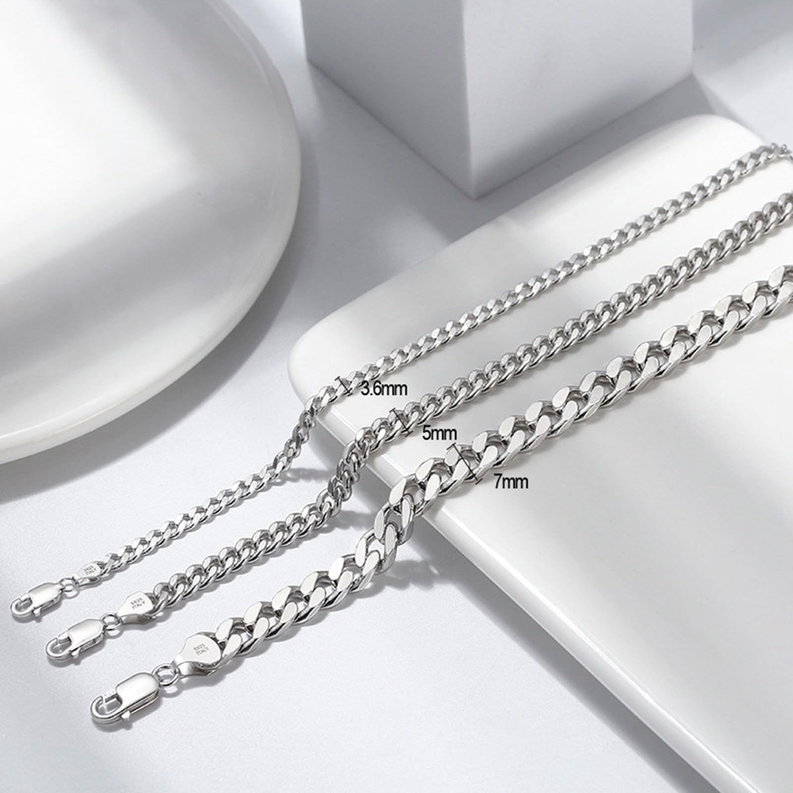 Epinki Pulsera Mujer Hombre Plata de Ley 925, Cadena Joyería Fiesta