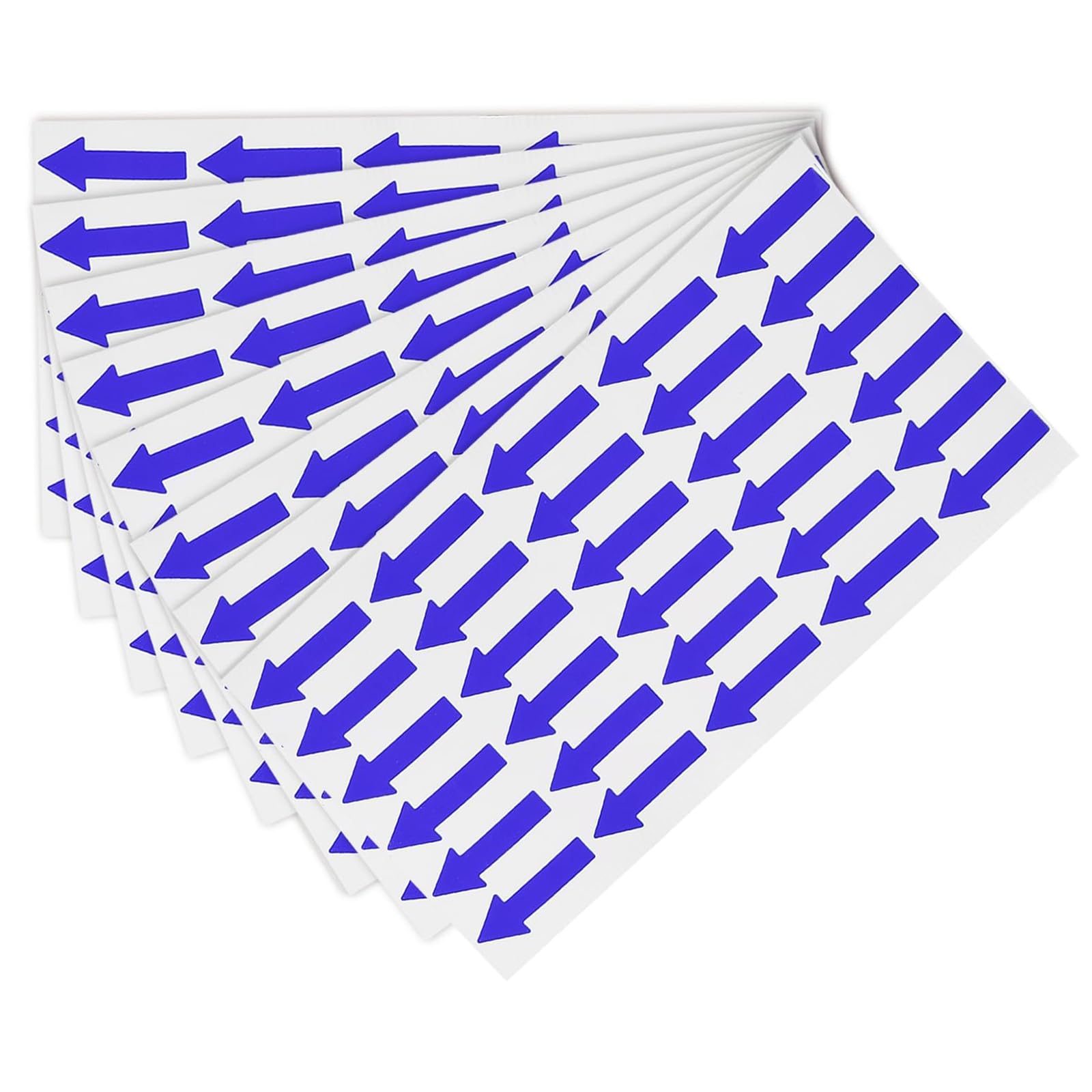 TOP-VIGOR 6 Pcs Small Arrow Stickers, 1.2x0.5 PVC Adhesive Labels for Flow Direction, Defect Marking, Inspection & Quality Control, Blue