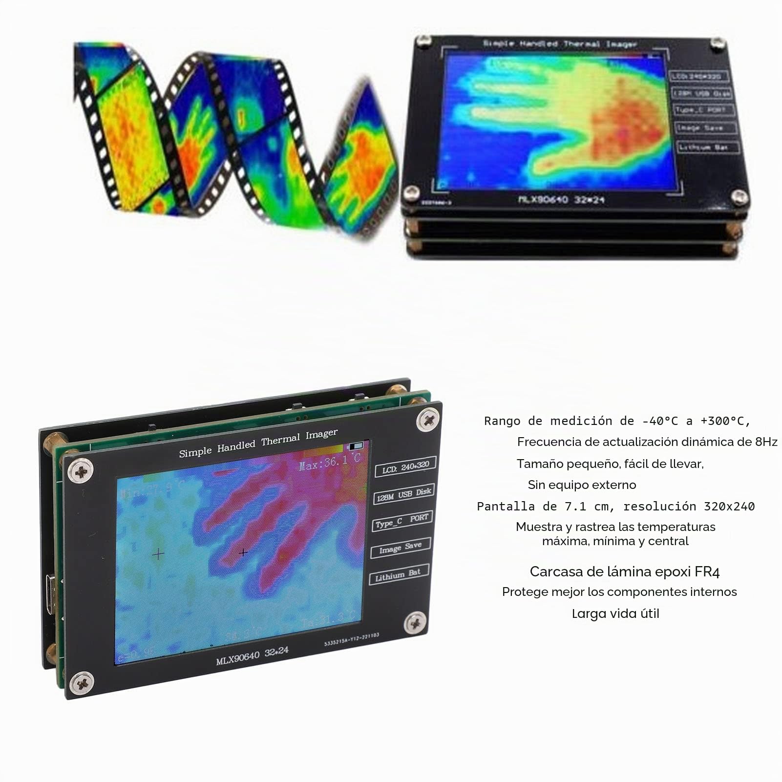 Cámara Térmica Digital Multifuncional Portátil con Pantalla LCD 2 8 Pulgadas para Hogar e Industrial