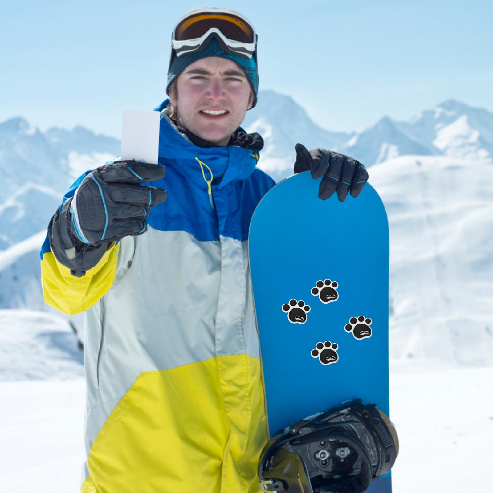 Toddmomy 4 Pezzi Sci Adesivi Pads Divertente Autoadesivo, Adesivo Tappetino per Gatto Accessorio Da Sci Pattini Antiscivolo per Snowboard Pad Pedale Gel di Silice Skateboard