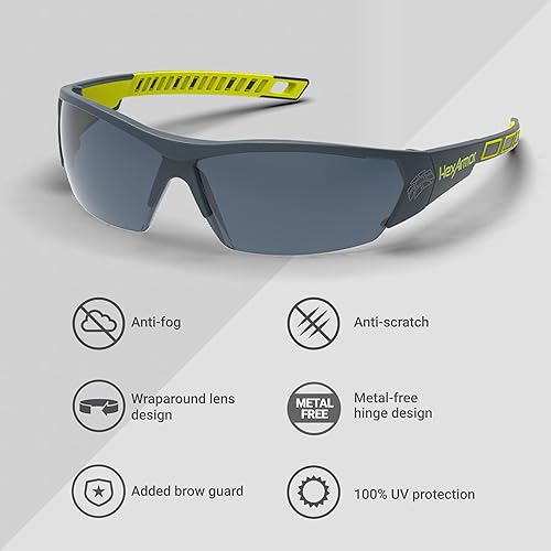 Miniatura 8 de HexArmor MX250 Variomatic Gafas de seguridad oscuras para hombres y mujeres  Lentes de transición para trabajo al aire libre  Antiempañamiento