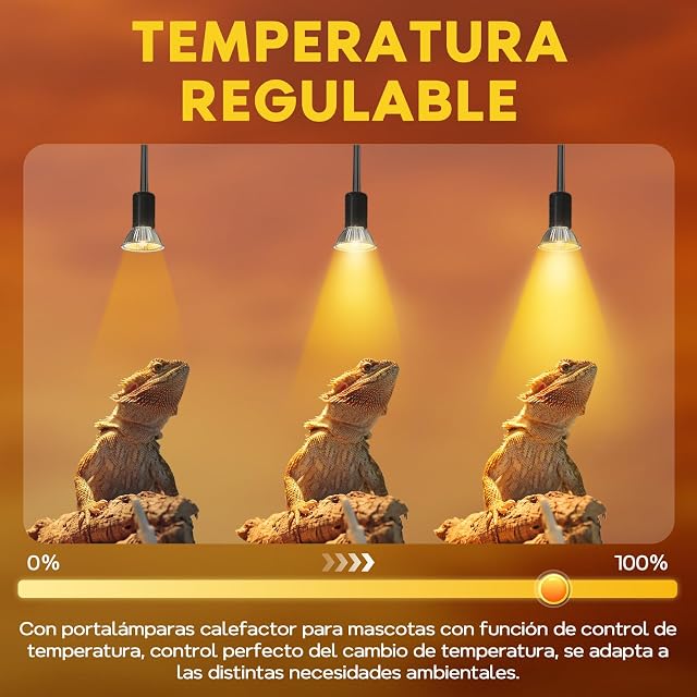 Foto 4 de 6 de HeatingLux E27 Bombilla de Calefacción 50W Lámpara de calor para Tortuga