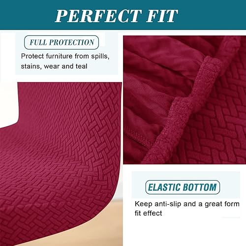 Miniatura 4 de HFCNMY Fundas para taburetes de bar con respaldo, paquete de 4 fundas elásticas para taburetes de bar, fundas de taburete de bar jacquard, fundas