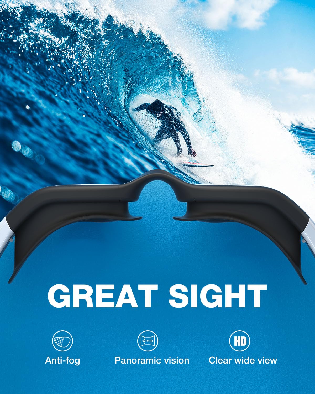 ZIONOR G1 NEW - Occhialini da nuoto polarizzati per adulti, unisex | Antiappannamento, protezione UV al 100%, impermeabile e nasello regolabile