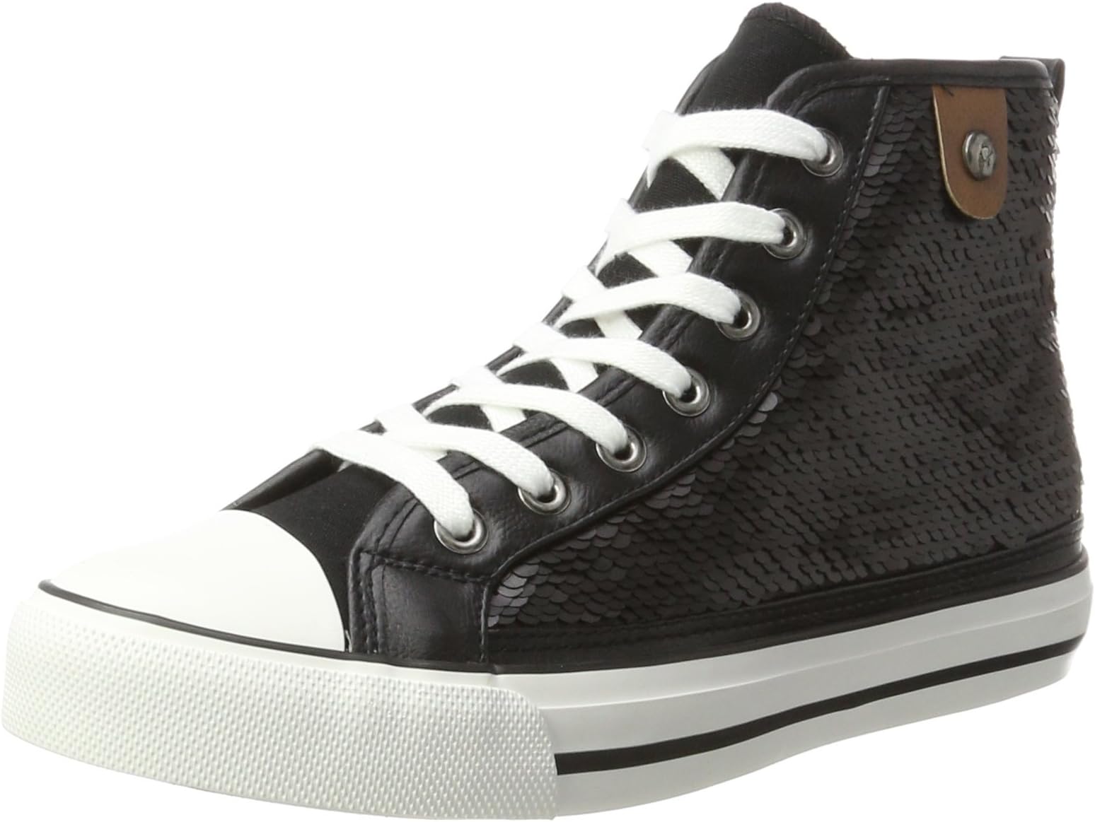 Fritzi aus Preussen Women's Hanna Toe Cap Sneaker Sequin Hi-Top Trainers