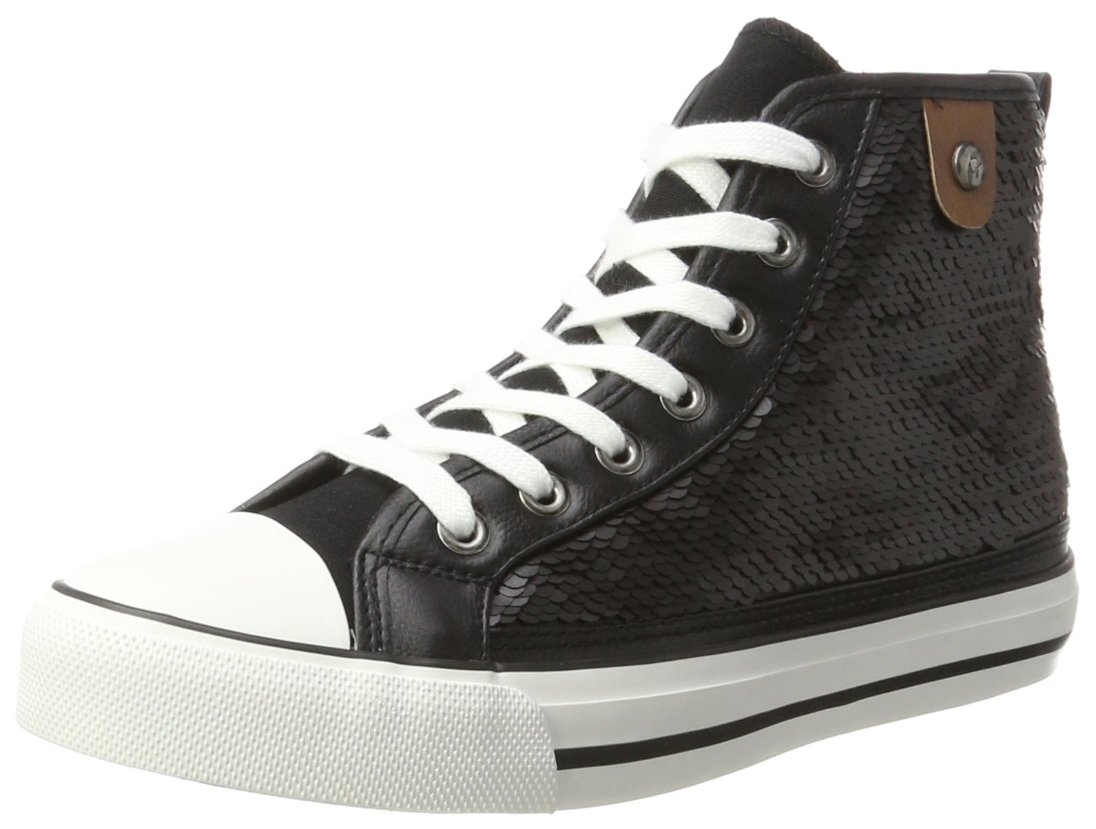 Fritzi aus Preussen Women's Hanna Toe Cap Sneaker Sequin Hi-Top Trainers