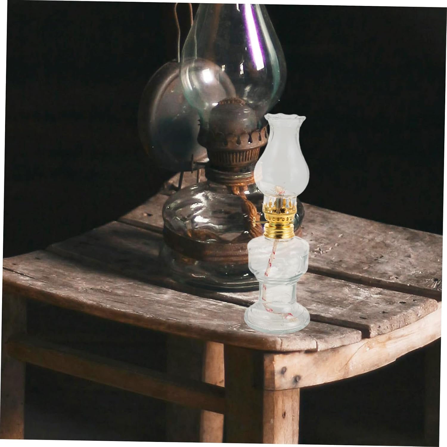 IMIKEYA 2sets Retro Kerosene Lamp Vintage Style Kerosene Oil Desktop Oil Emergency Lighting