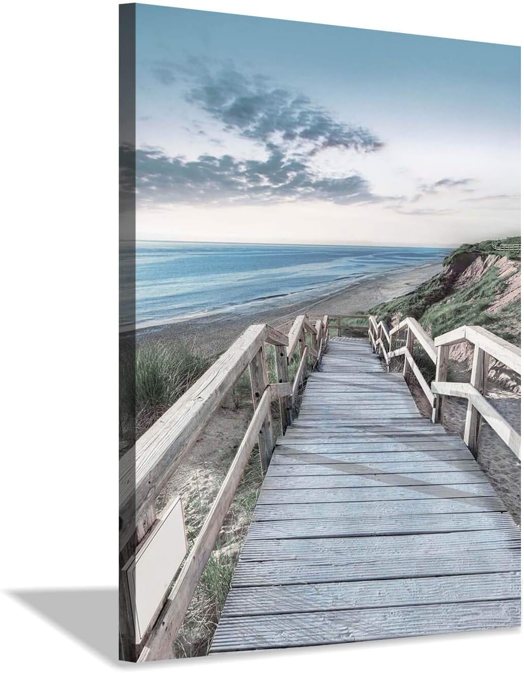 Hardy Gallery Beachside Wooden Path Wall Art: Bridge Boardwalk Stair Graphic Art on Wrapped Canvas for Wall Decor (18''x24'')