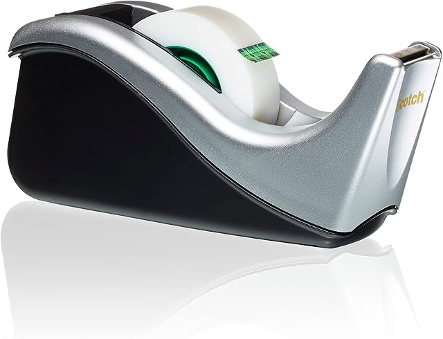 Scotch Tape Dispenser in Silver with 1 Roll of Magic Tape 19mm x 33m