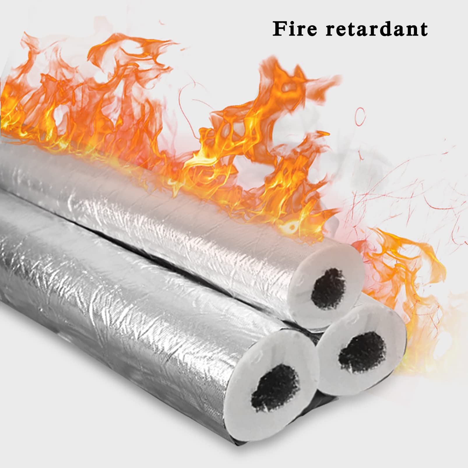 Aislamiento de tuberías,Tubo Espuma Aislante,Capa De Aislamiento De Tuberías for Exteriores,Papel De Aluminio Autoadhesivo con Abertura Lateral 1m Longitud