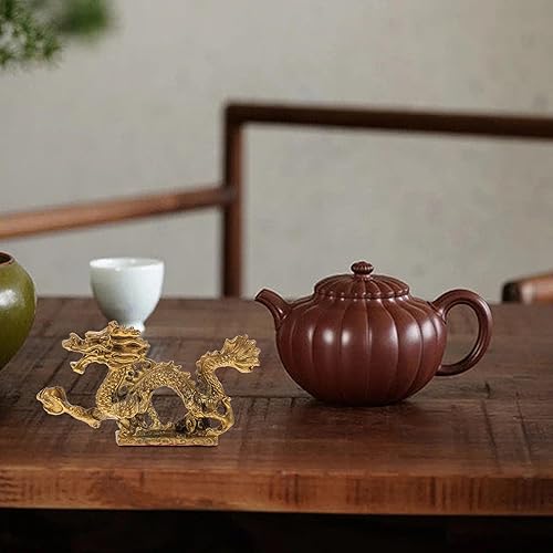 Miniatura 2 de Estatua de dragón chino Feng Shui, escultura de dragón dorado, figuras de dragón del zodiaco real, escultura de año nuevo, adornos de mesa, juguete