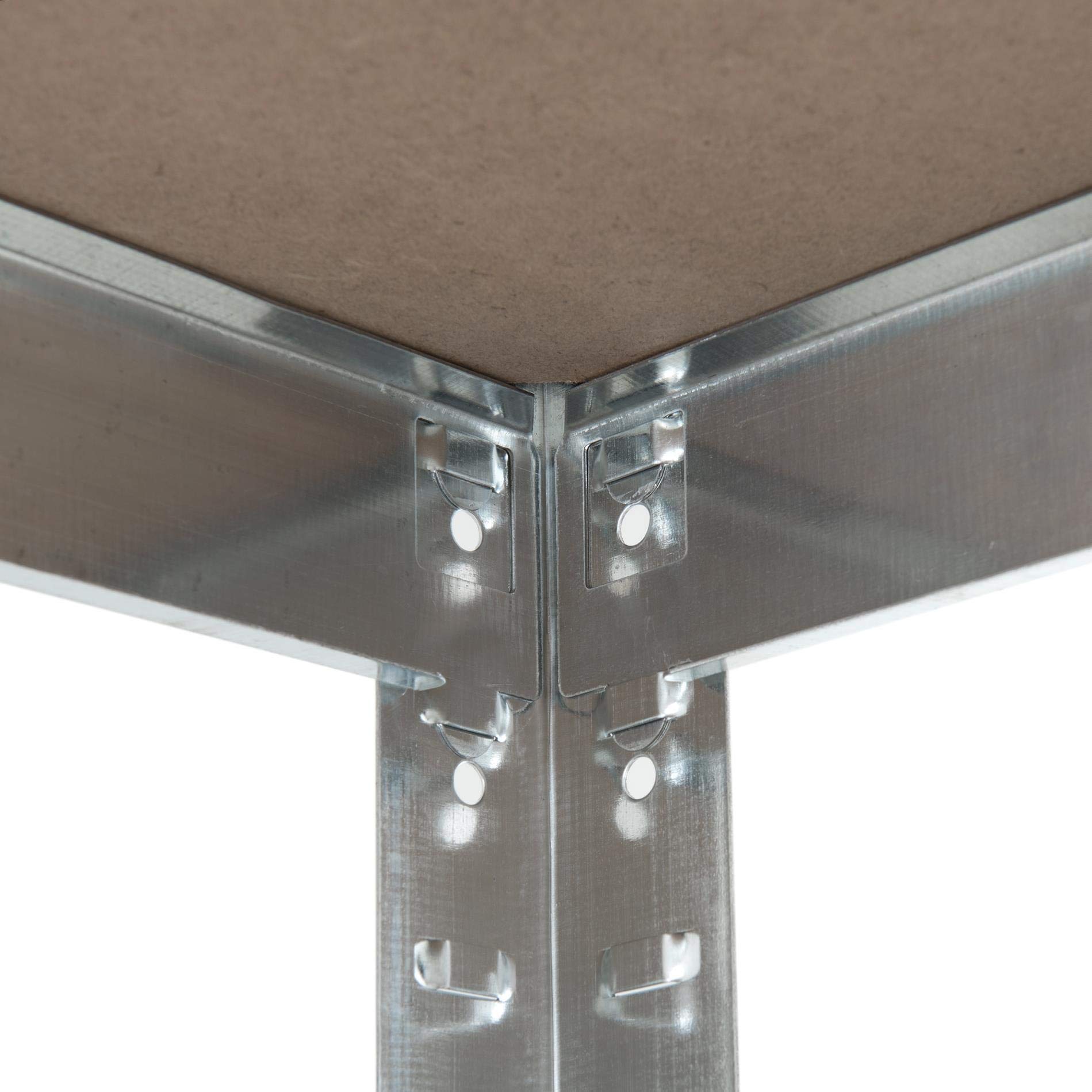 ESTEXO Steckregal Lagerregal 21 Modelle wählbar Schwerlastregal Regal Kellerregal Werkstattregal Werkbank Garagenregal (Verzinkt / 200x100x50cm / 875kg)